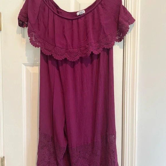 COPY - Eyeshadow tube top romper with lace cutout in legs women’s size large - Picture 2 of 4